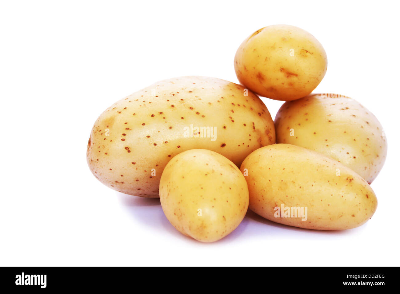 Kartoffeln isoliert auf weißem Hintergrund. Stockfoto
