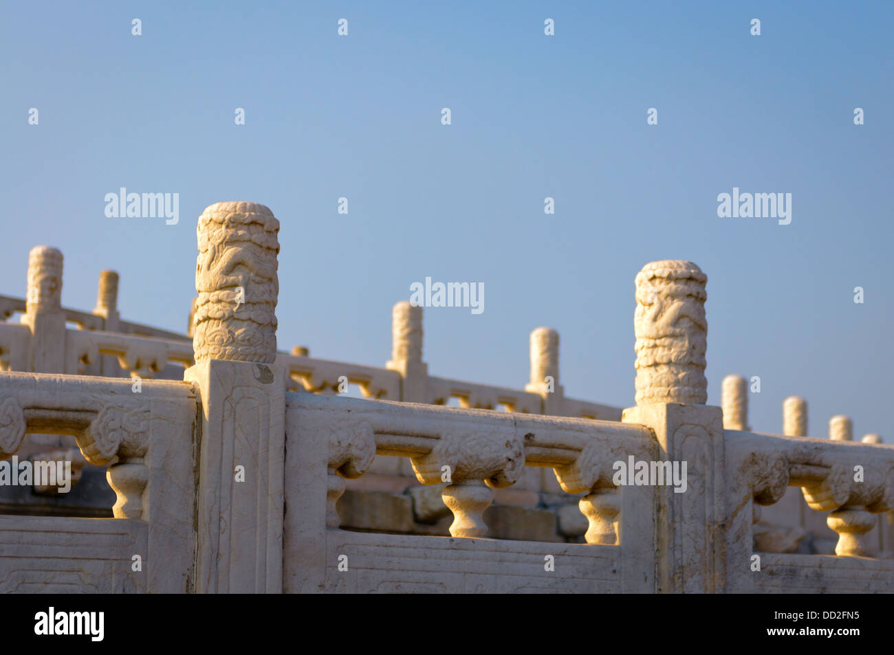 Geländer, die rund um die runden Hügel-Altar in der Nähe von Beijing Temple of Heaven. Stockfoto