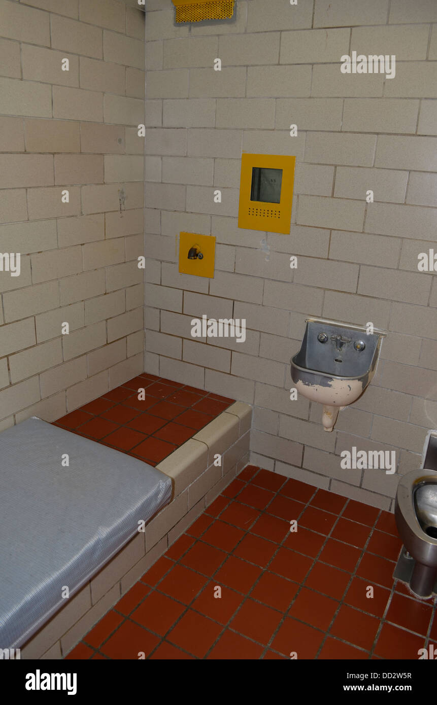 Zelle im Steuergerät für Häftlinge in Trennung. Hochsicherheitsgefängnis in Lincoln, Nebraska. Stockfoto