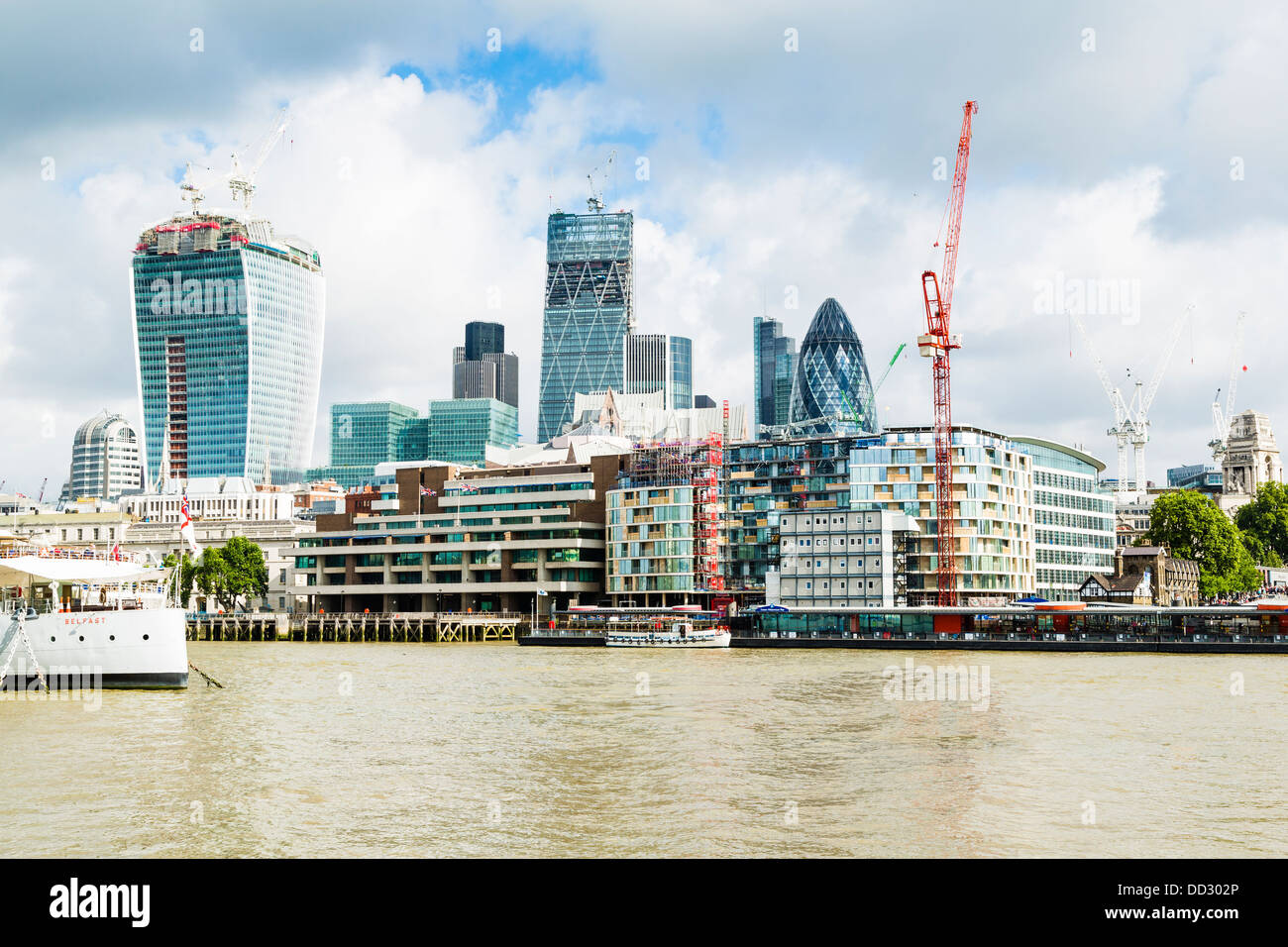 Blick auf London Stadt von South Bank Stockfoto