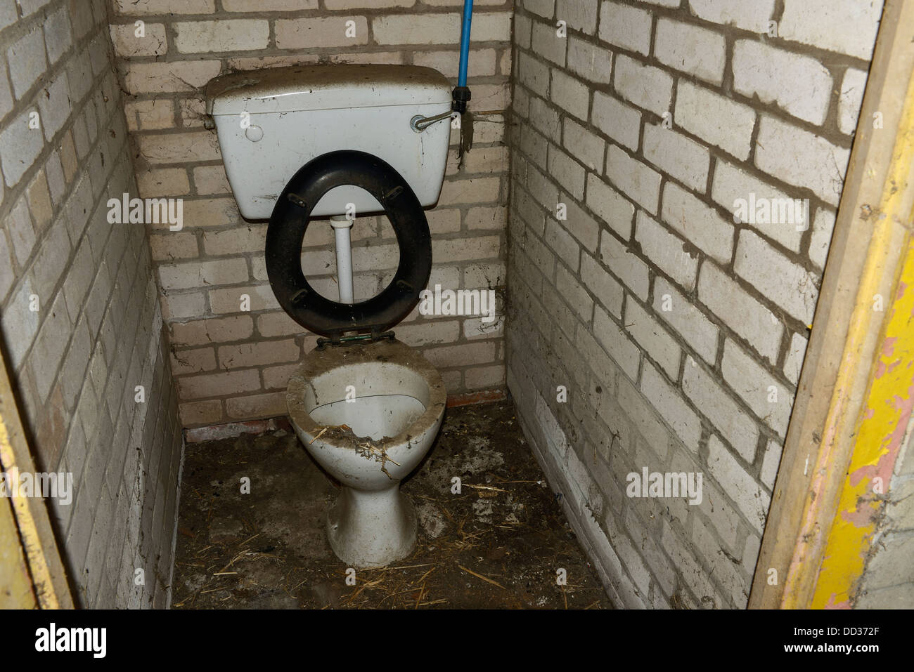 Staubigen und schmutzigen Toilette brauchen eine saubere Stockfoto