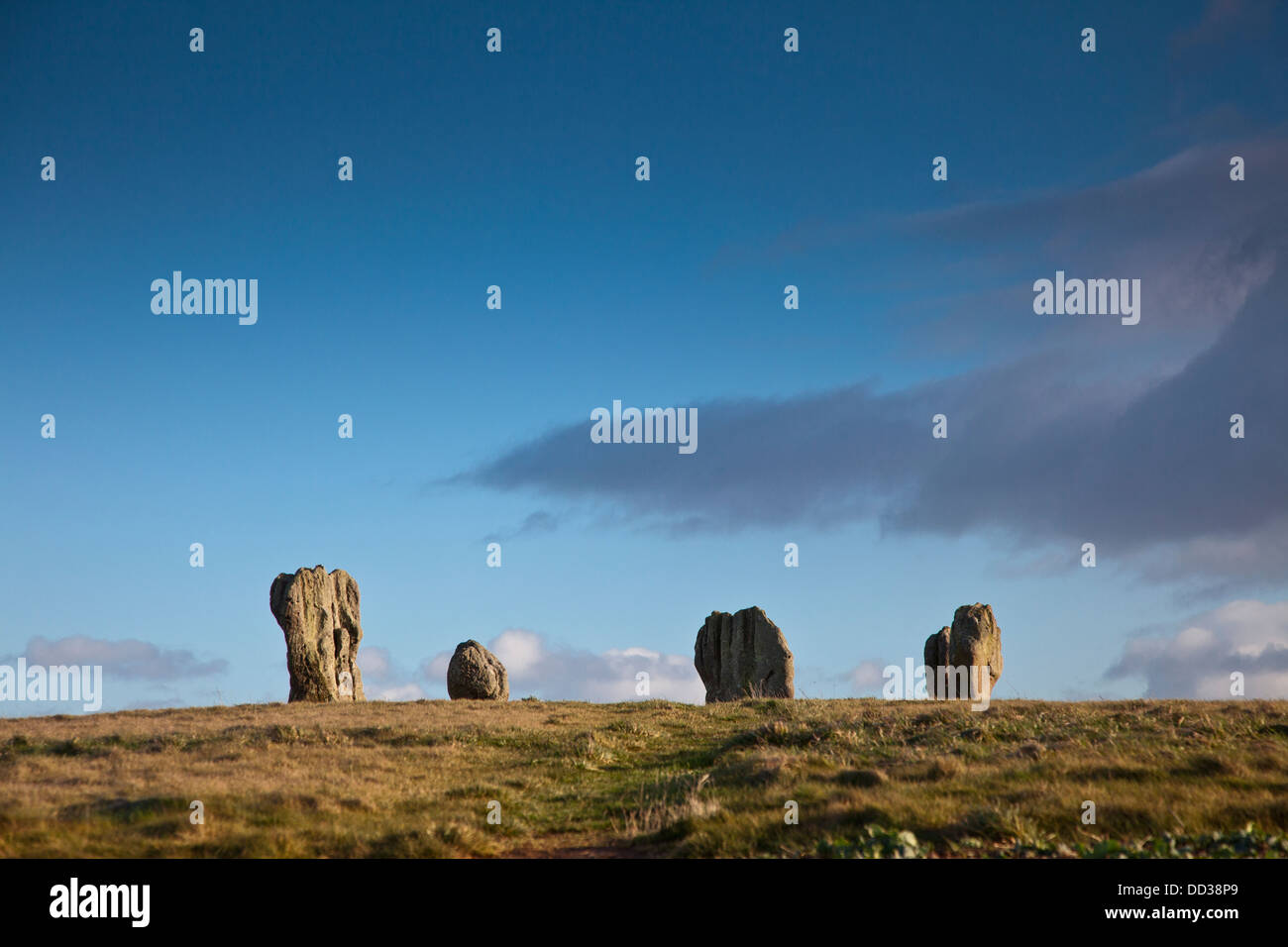 Standing Stones von Duddo; Northumberland, England Stockfoto