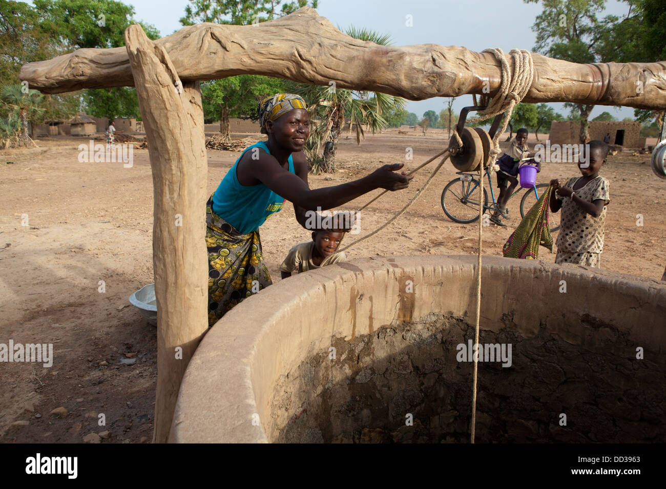 Wasser gut in Dédougou Provinz, Burkina Faso, Westafrika. Stockfoto