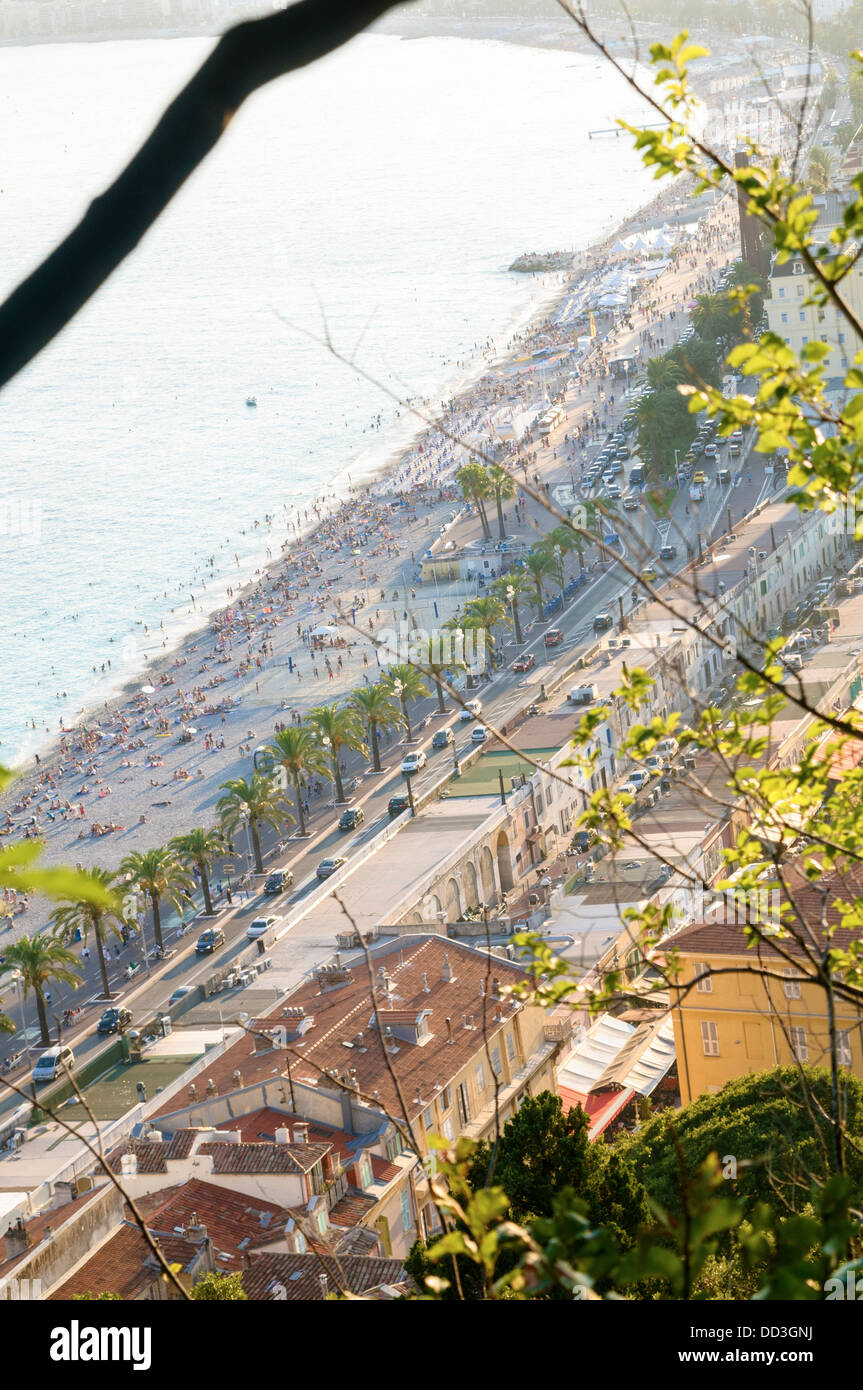 Erhöhten Blick Vieux Nice, Altstadt, Frankreich Stockfoto