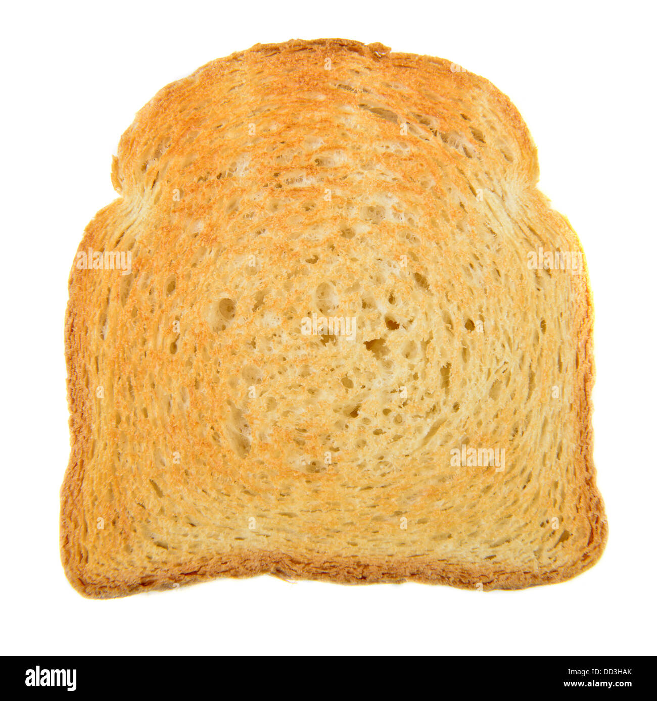Toast, isoliert auf weißem Hintergrund Stockfoto