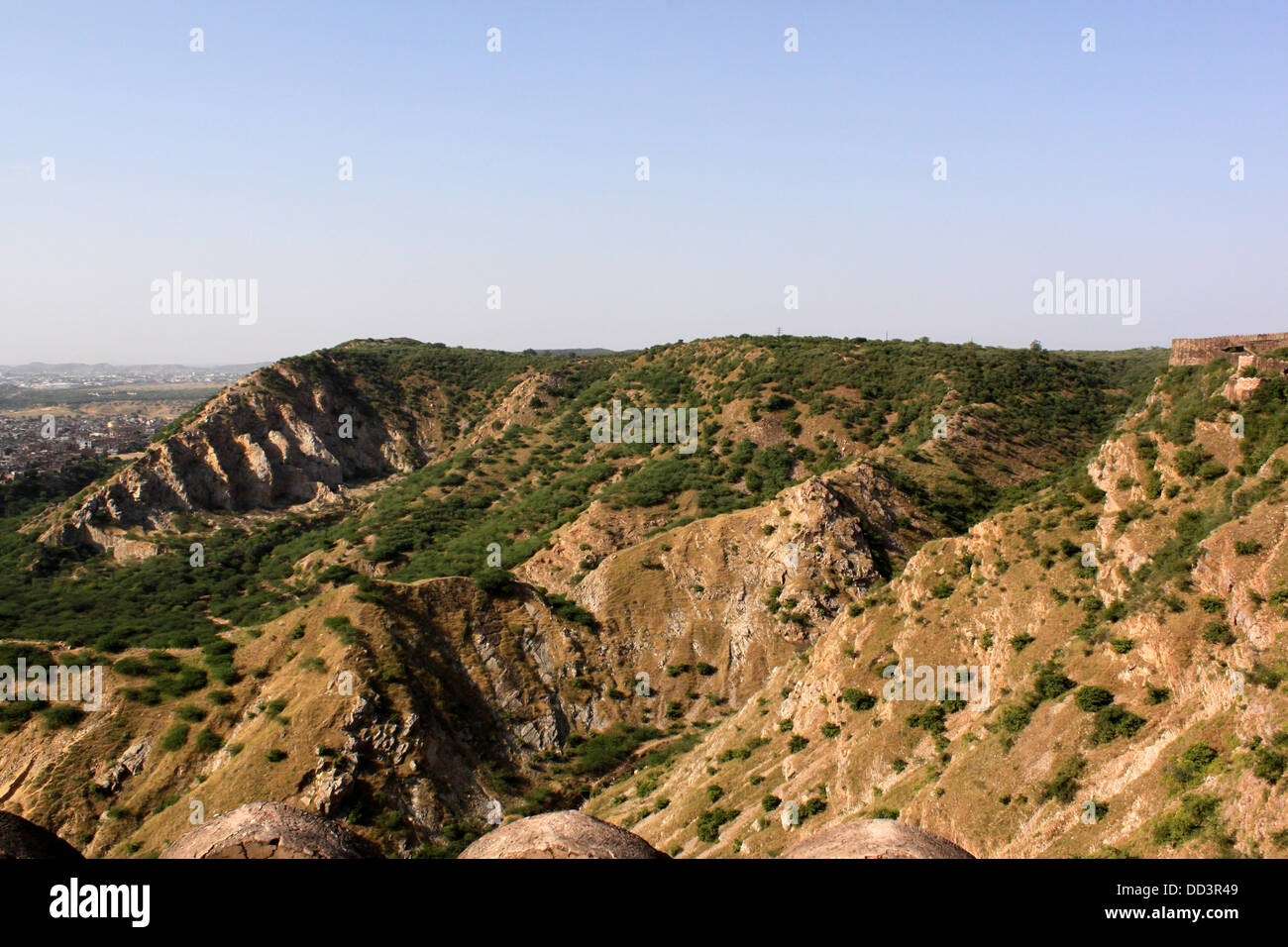 Aravalli-Reihe von Hügeln Rajasthan Indien Stockfoto