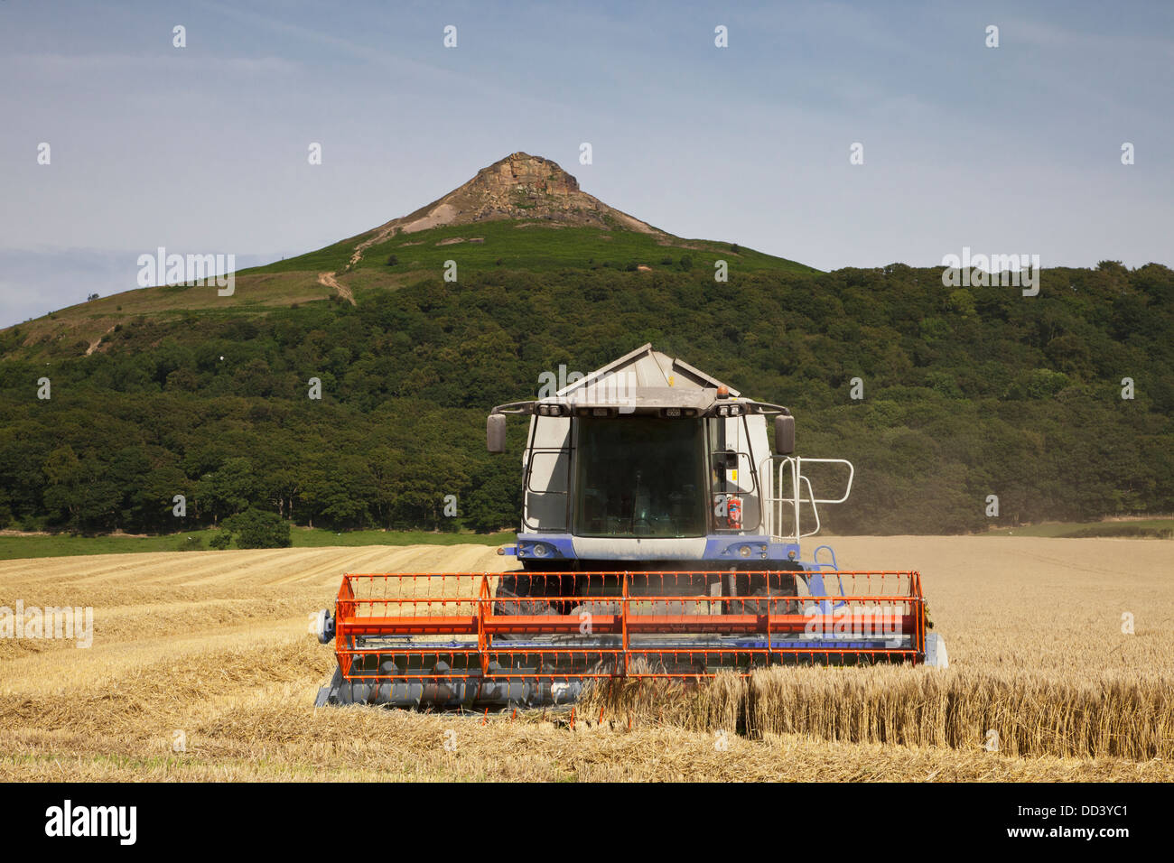 Ein Pflug arbeitet In einem Feld; Nähe Topping, North Yorkshire, England Stockfoto