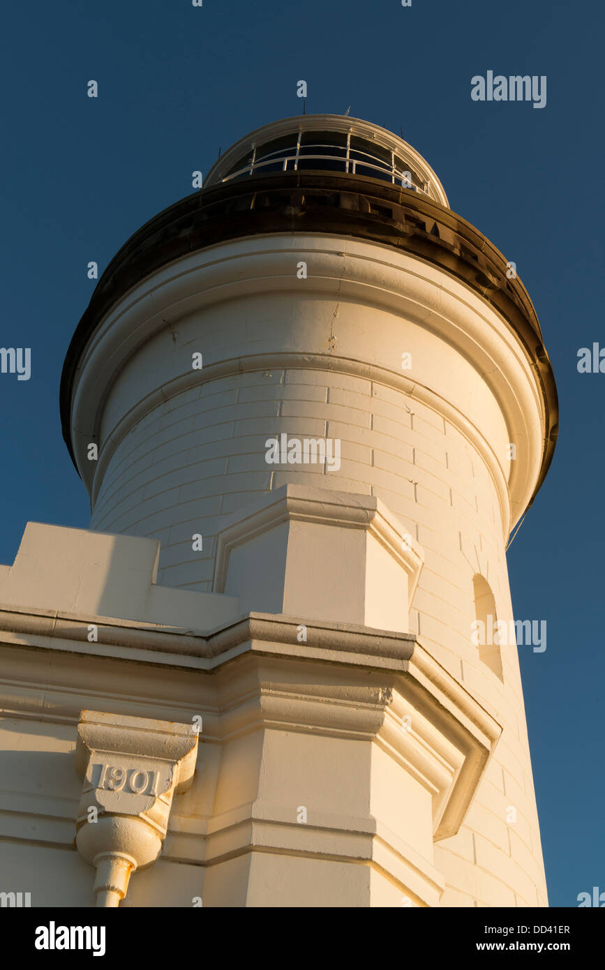 Detail der historische Leuchtturm von Byron Bay. Stockfoto