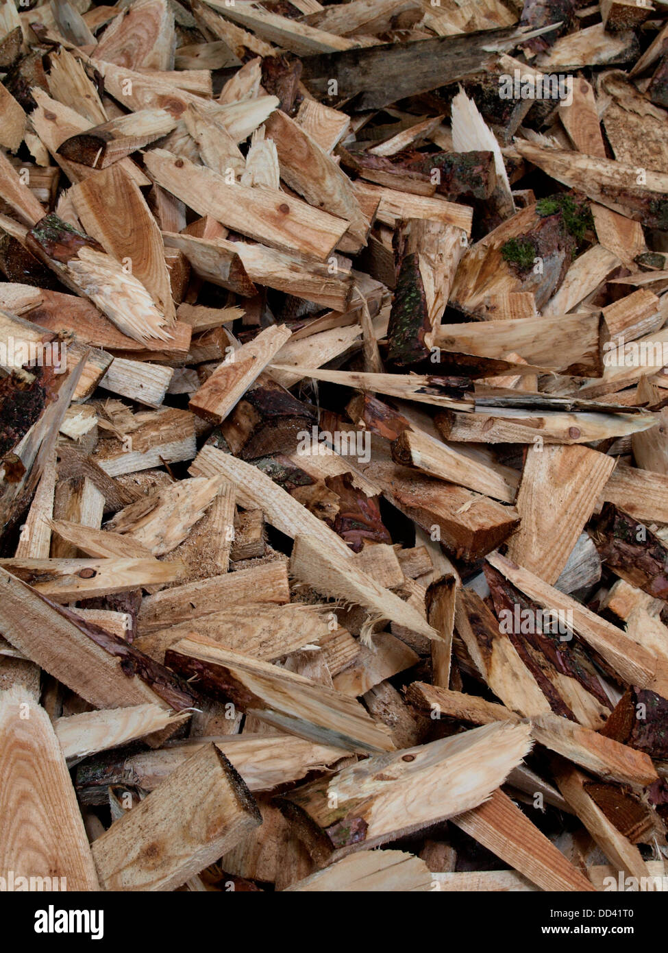 Haufen von Hackgut, UK 2013 Stockfoto