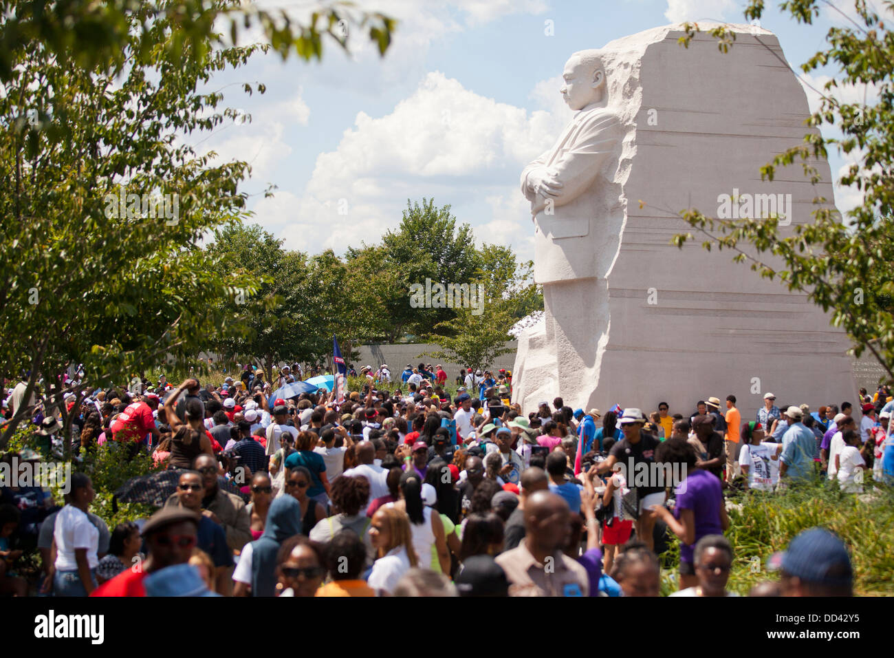 Große Schar von Menschen an der Martin Luther King Memorial - Washington DC Stockfoto