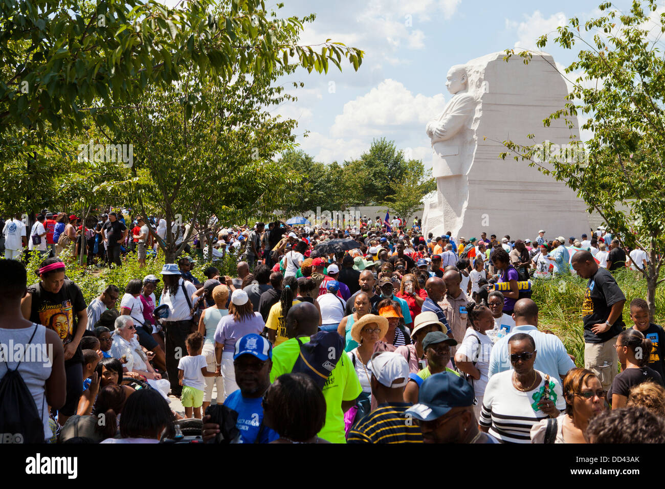 Große Schar von Menschen an der Martin Luther King Memorial - Washington DC Stockfoto