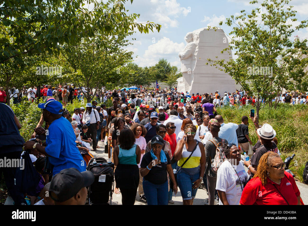 Große Schar von Menschen an der Martin Luther King Memorial - Washington DC Stockfoto