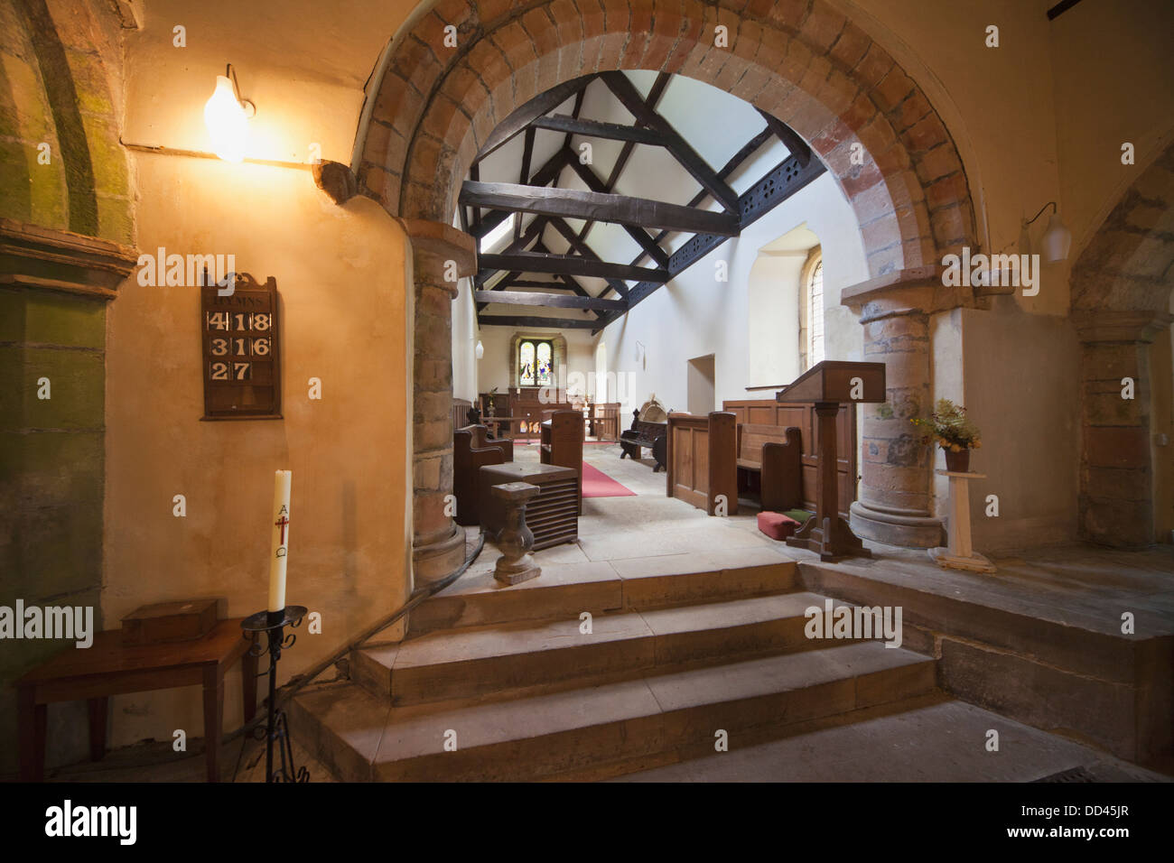 Inneren der Kirche ein; Northumberland, England Stockfoto