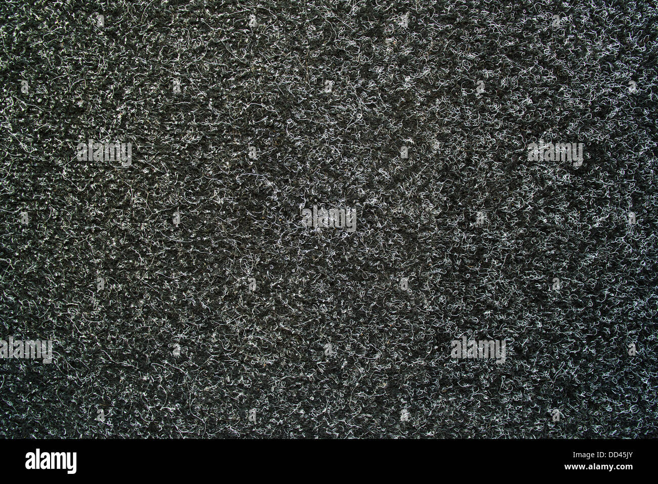 Schwarzer Teppich Textur als Hintergrund. Wohnlandschaft. Stockfoto