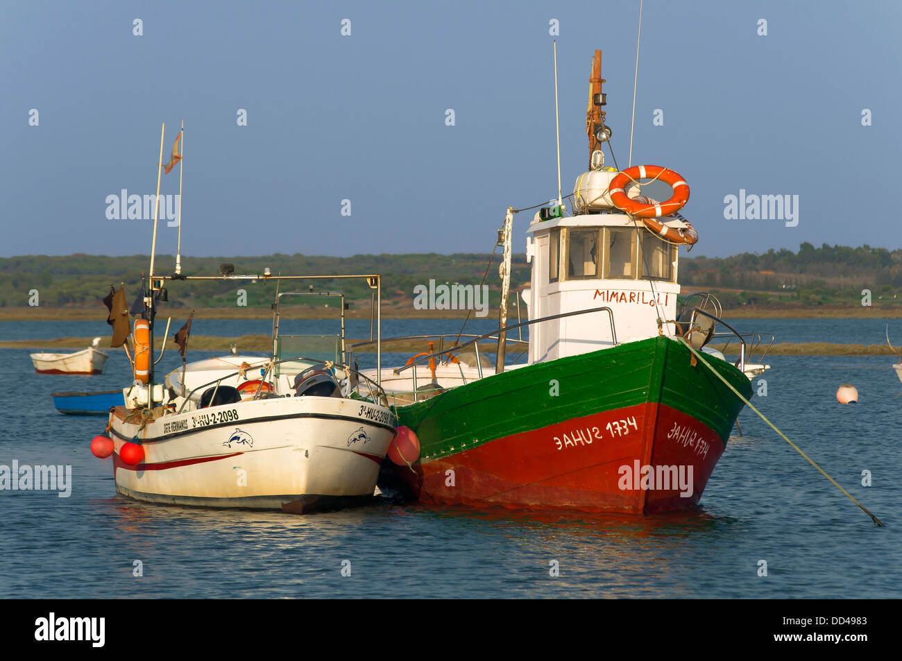 Fischerei Hafen El Terron, Lepe, Huelva-Provinz, Region von Andalusien, Spanien, Europa Stockfoto