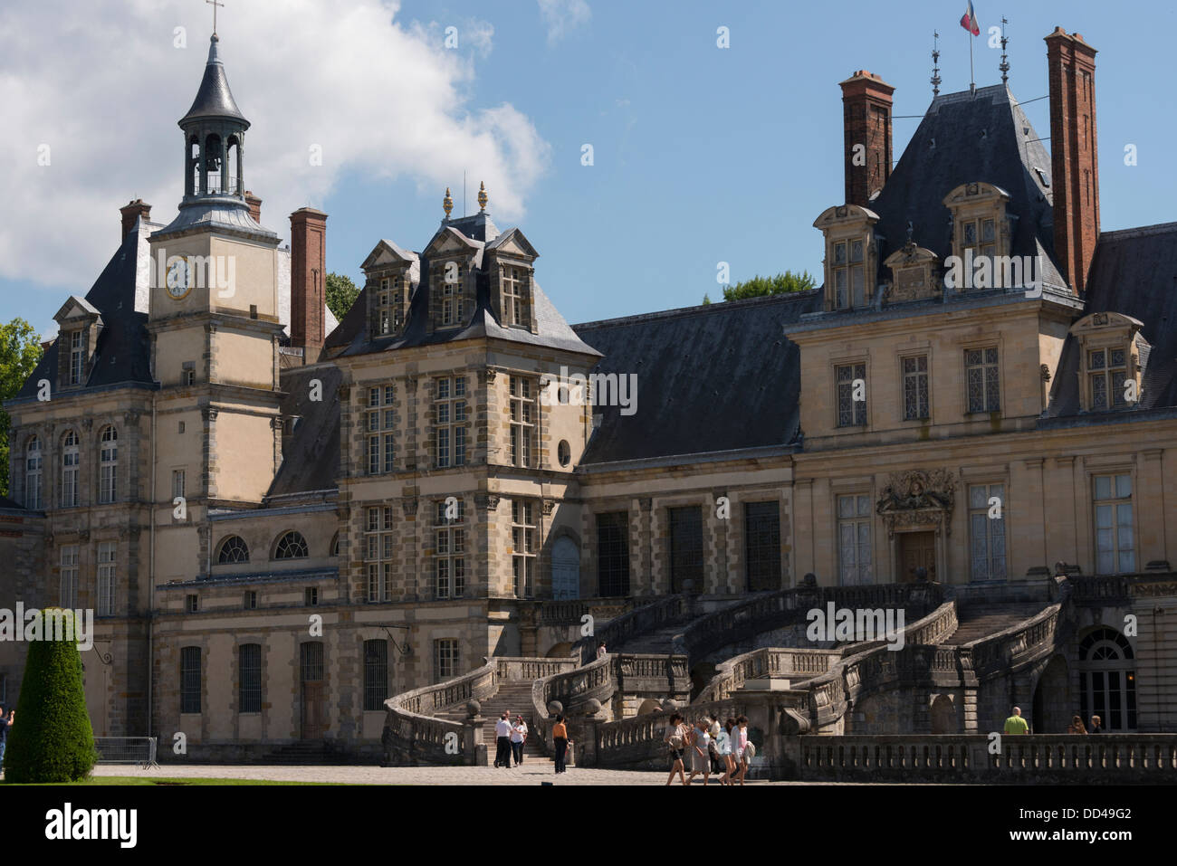 Treppen des königlichen Palastes in Fontainebleau, Frankreich Stockfoto