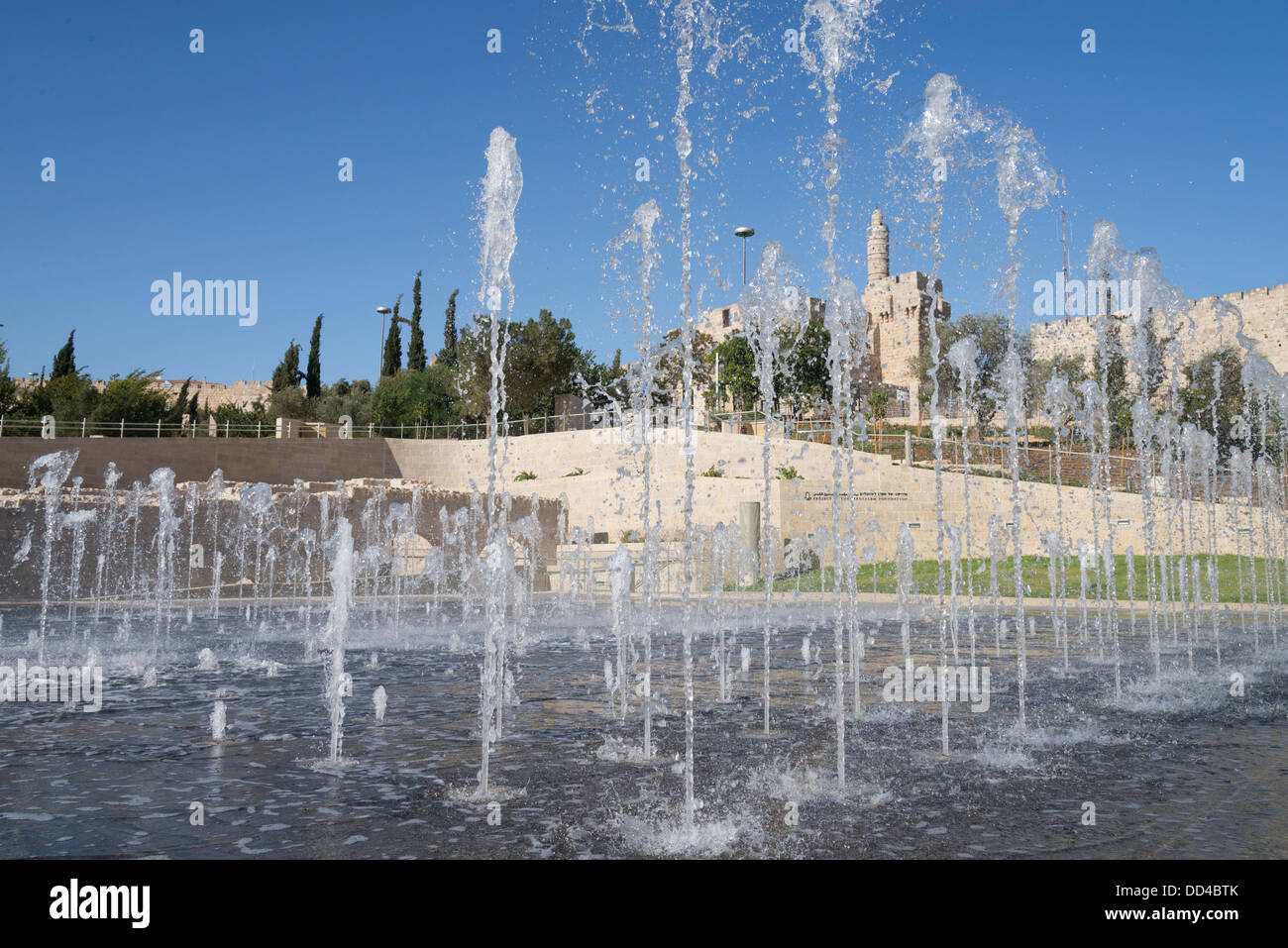 Wasser und Licht-Brunnen im Park Teddy. Jerusalem. Israel. Stockfoto