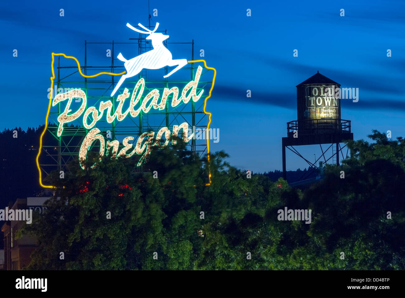 Citylights in Portland, Oregon Stockfoto