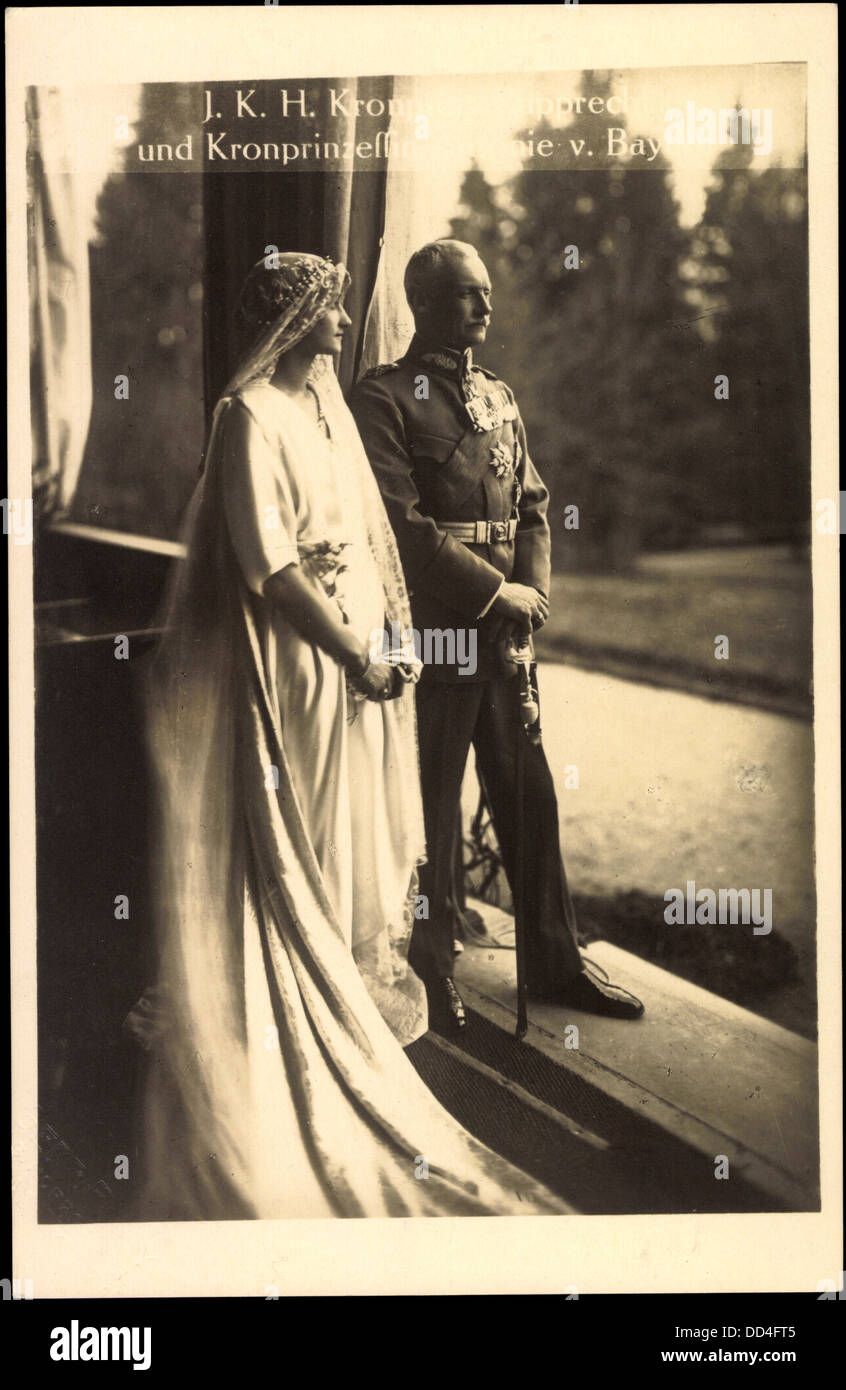 AK Kronprinz Rupprecht Und Kronprinzessin von Bayern, Antonia von Luxemburg; Stockfoto