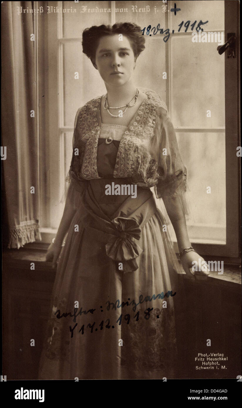 AK Prinzessin Viktoria Feodora von Reuss j. L. Und Mecklenburg-Schwerin; Stockfoto