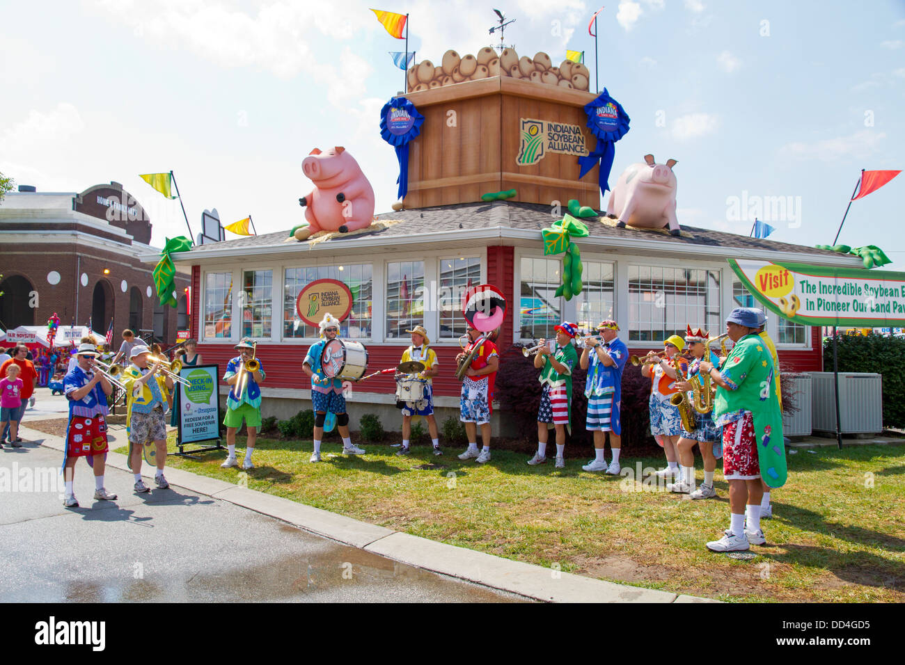 Indiana State Fair "Bürgersteig Stompers" clown band Stockfoto