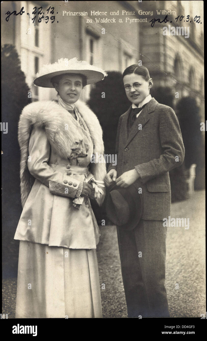 AK Prinzessin Helene Und Wilhelm Prinz Zu Waldeck u. Pyrmont