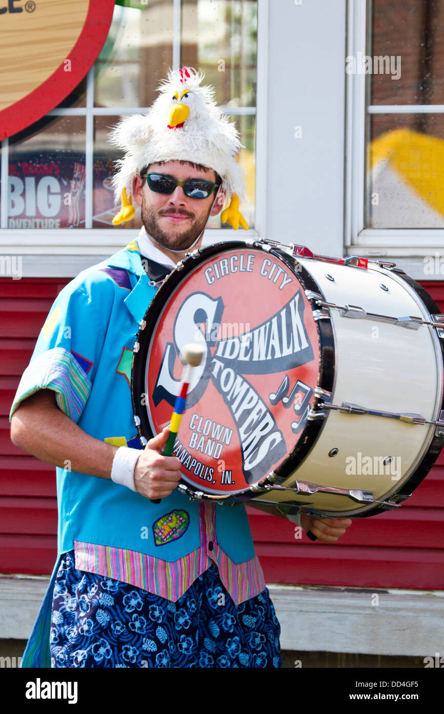 Indiana State Fair "Bürgersteig Stompers" clown band Stockfoto
