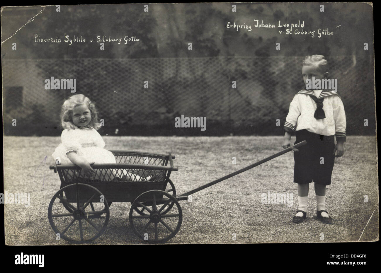 AK Prinzessin Sibylle Und Erbprinz Johann Leopold von Sachsen-Coburg-Gotha; Stockfoto