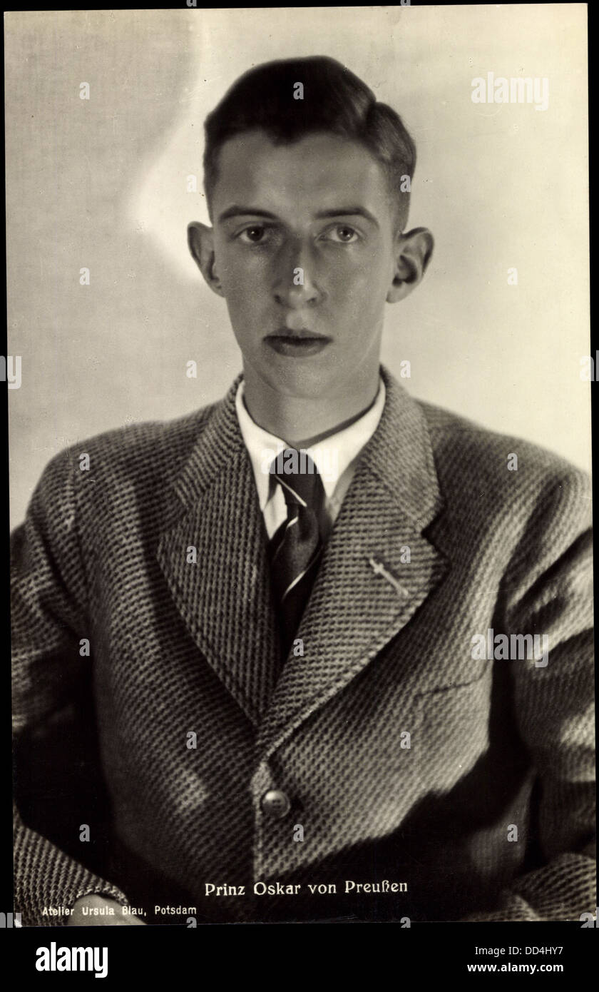 AK Prinz Oscar von Preußen, Junge Jahre, Portrait, Anzug; Stockfoto