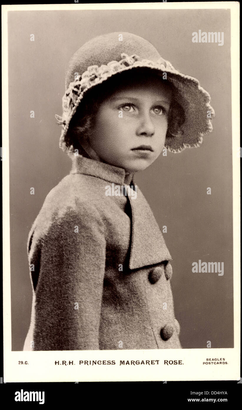 AK H.R.H. Prinzessin Margaret Rose als Kind, Großbritannien; Stockfoto