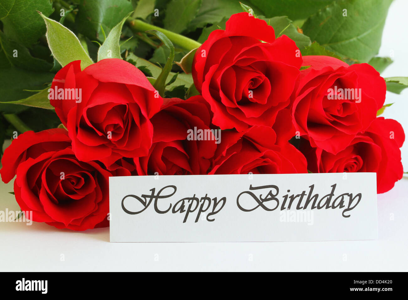 Alles Gute zum Geburtstagskarte mit roten Rosen Stockfotografie Alamy