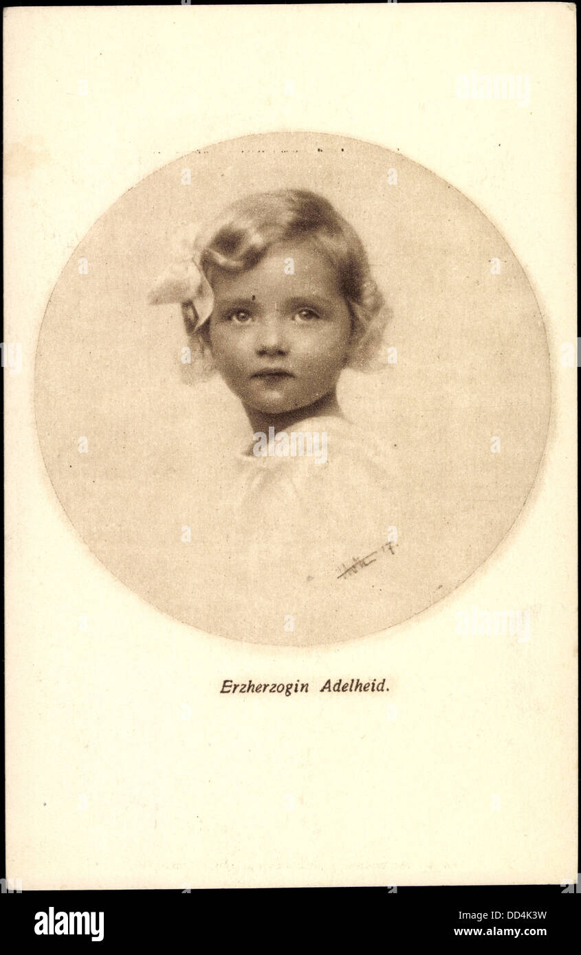 Künstler Ak Erzherzogin Adelheid von Österreich als Kleines Mädchen; Stockfoto