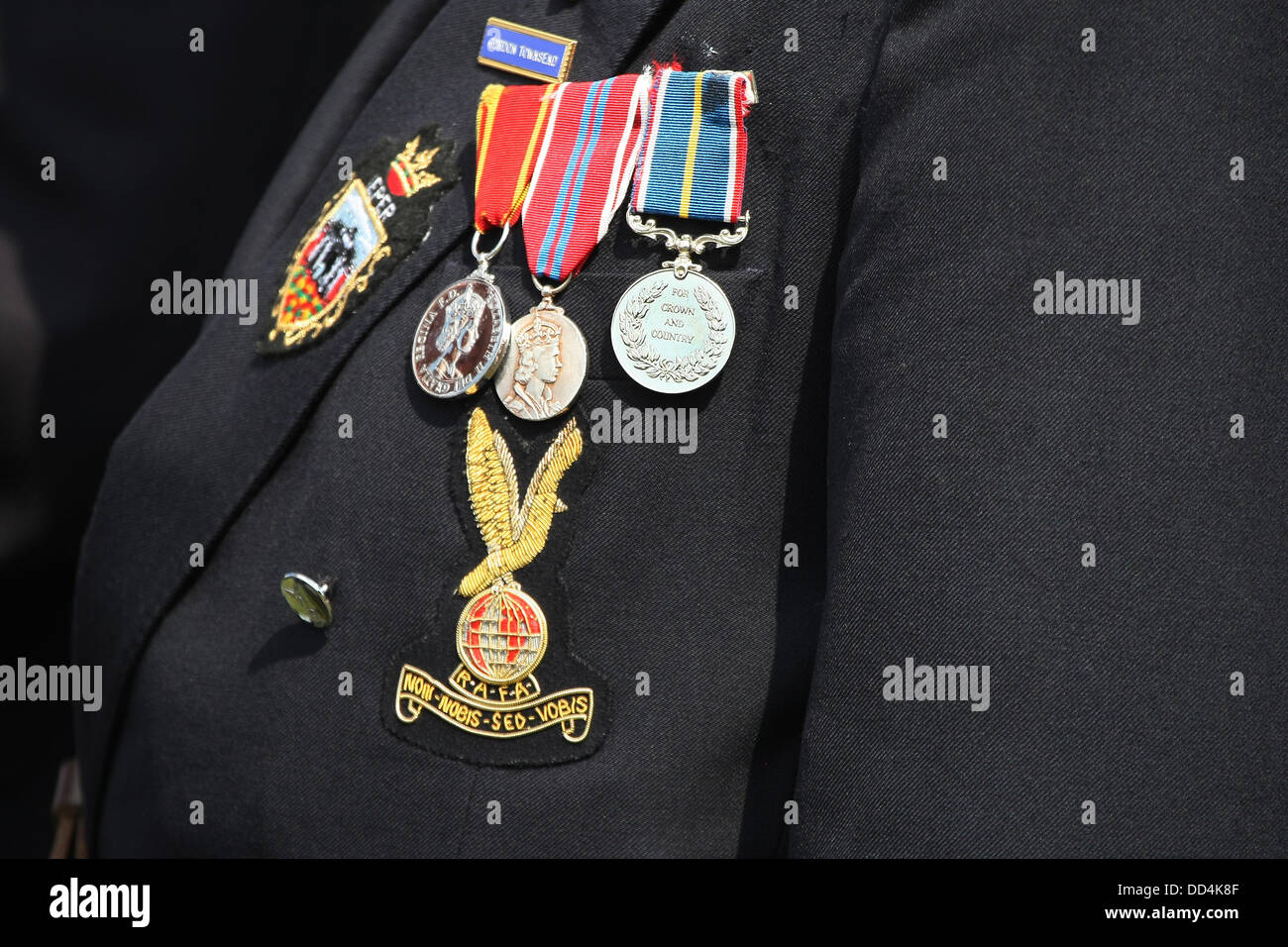 25. August 2013, wenig Gransden, Cambs, UK - eine stolze Anzeige der "Veteran" Medaillen bei den kleinen GRANSDEN Airshow Kredit: Motofoto/Alamy Live News Stockfoto