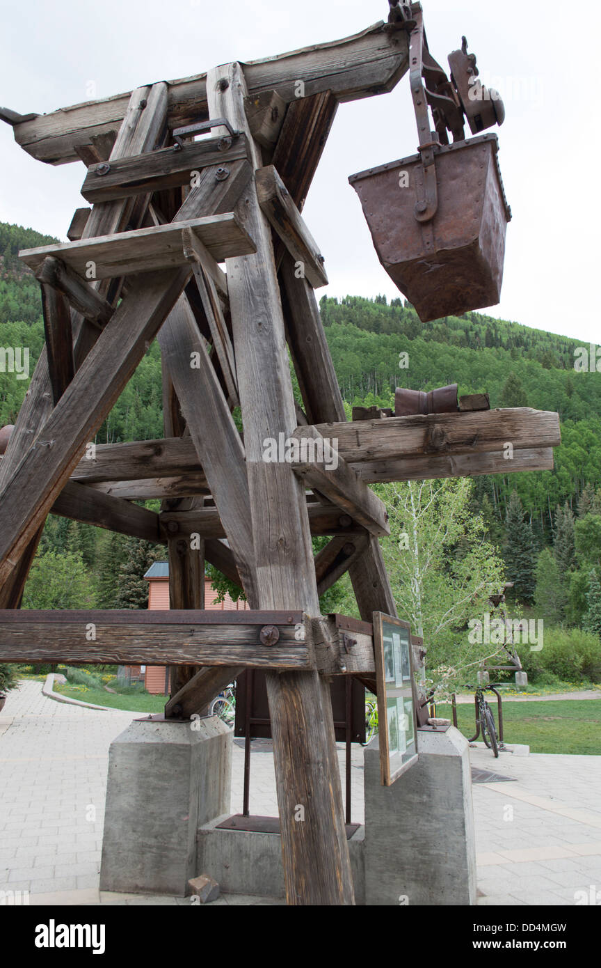 Teil des alten Bergbaus arbeitet in Telluride, Colorado. Stockfoto