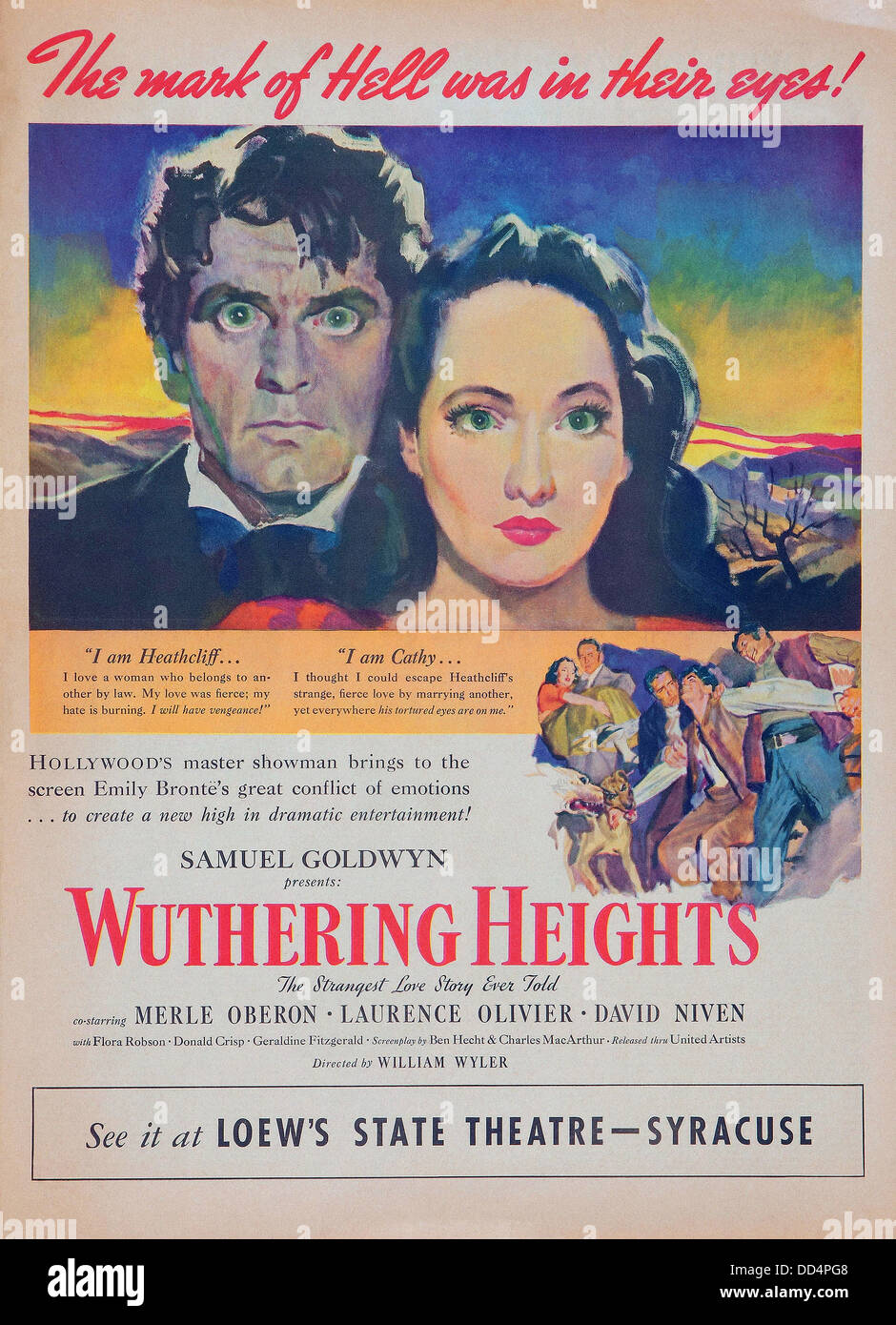 WUTHERING HEIGHTS - Filmplakat - Regie: William Wyler - Vereinigte Künstler, 1939 Stockfoto