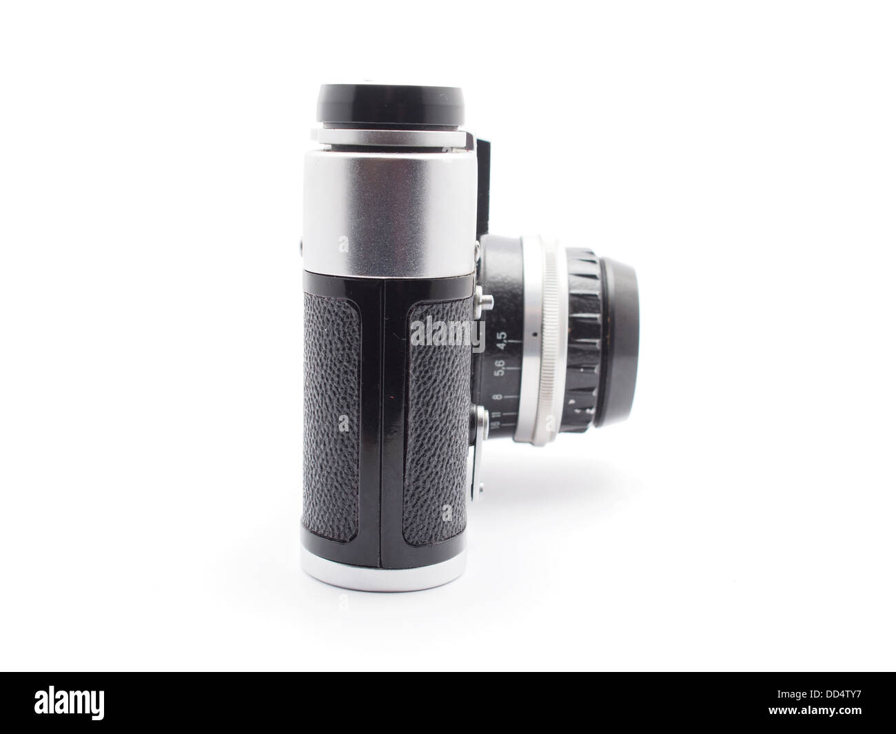 Alte Kamera auf weißem Hintergrund Stockfoto