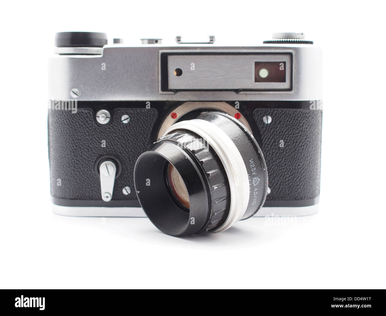 Alte Kamera auf weißem Hintergrund Stockfoto