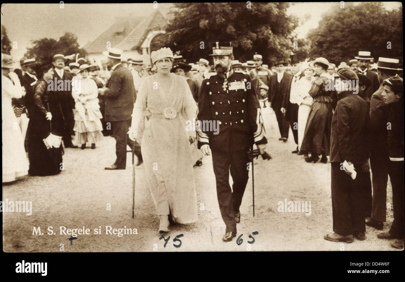 AK M.S. Regele Si Regina, König Karl I. Und Königin Maria von Rumänien; Stockfoto