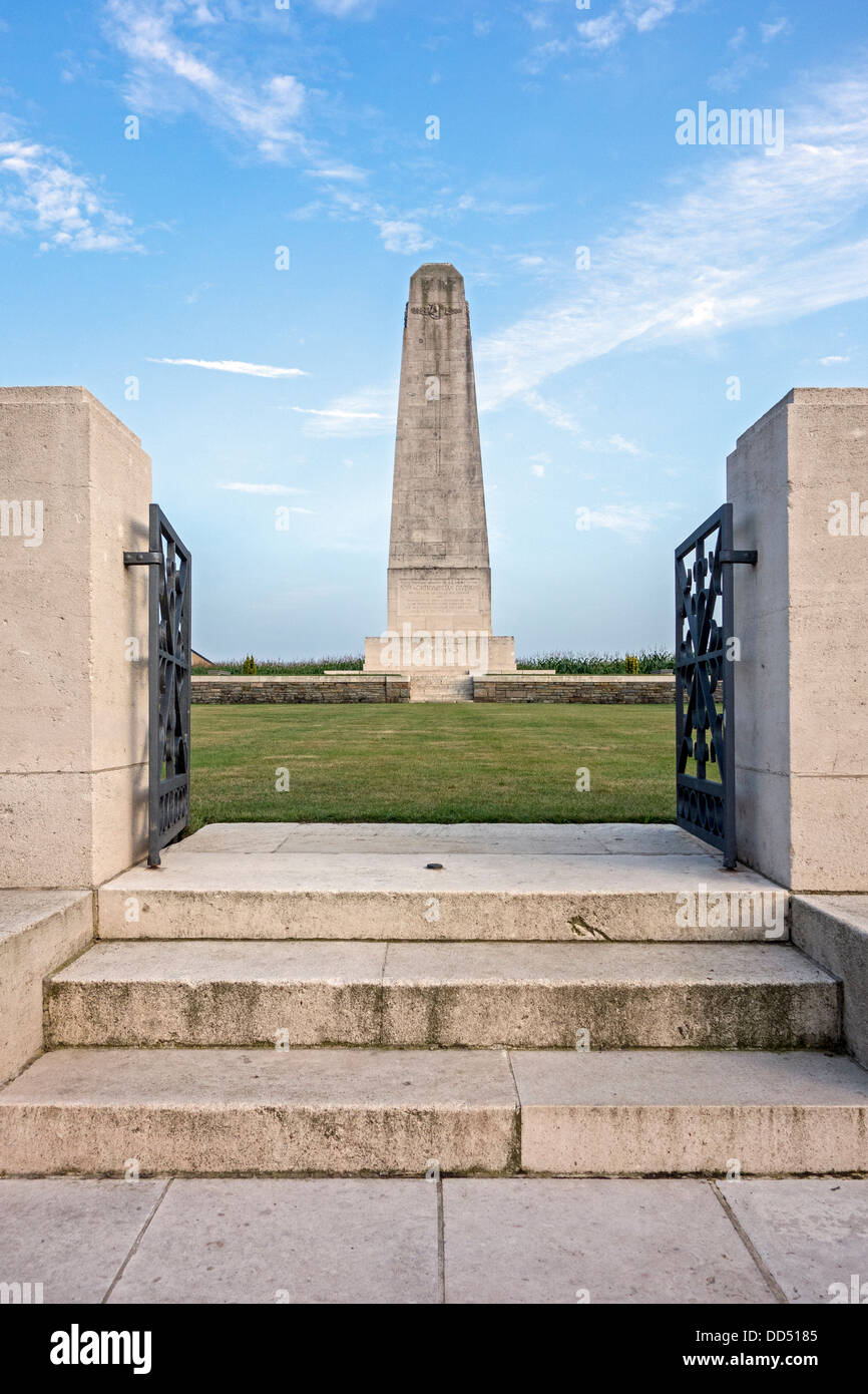 WW1-Denkmal für die 50. Northumbrian Division, ersten Weltkrieg ein Denkmal in der Nähe von Wieltje, West-Flandern, Belgien Stockfoto