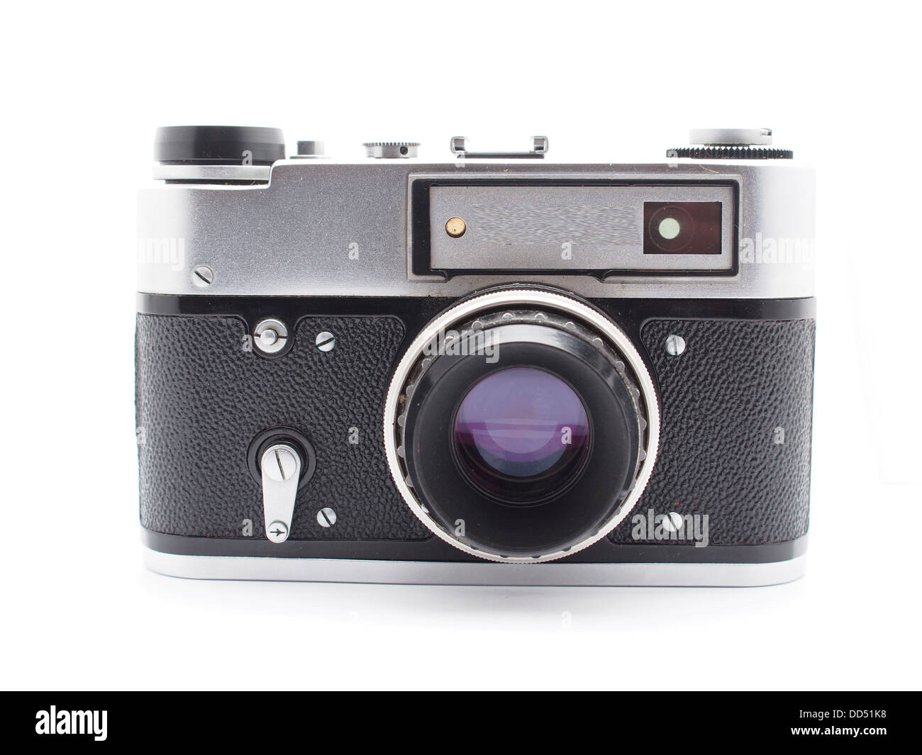 Alte Kamera auf weißem Hintergrund Stockfoto