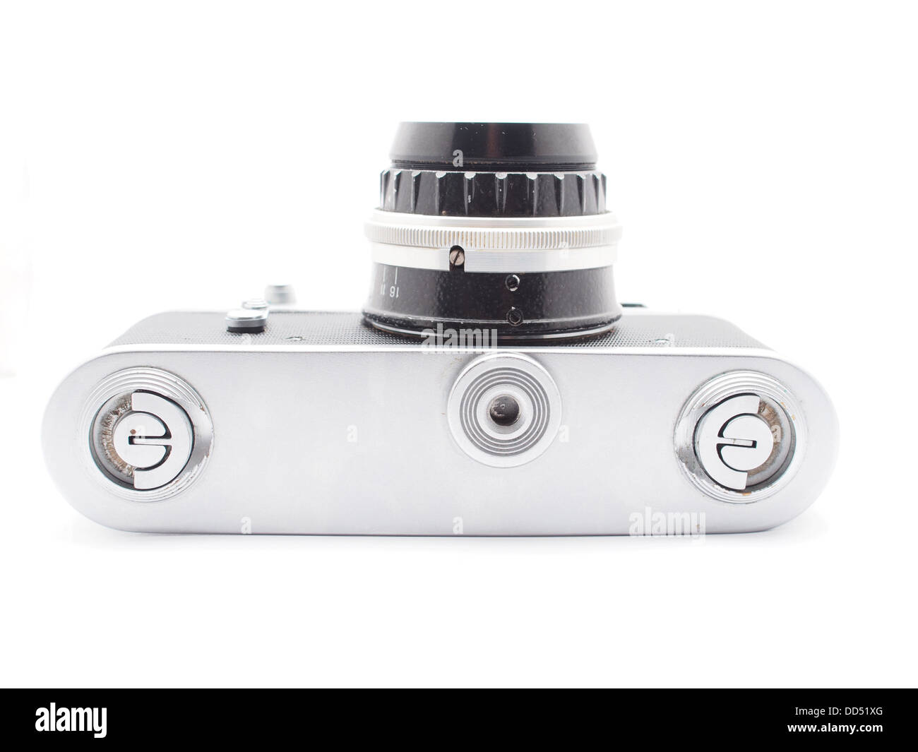 Alte Kamera auf weißem Hintergrund Stockfoto