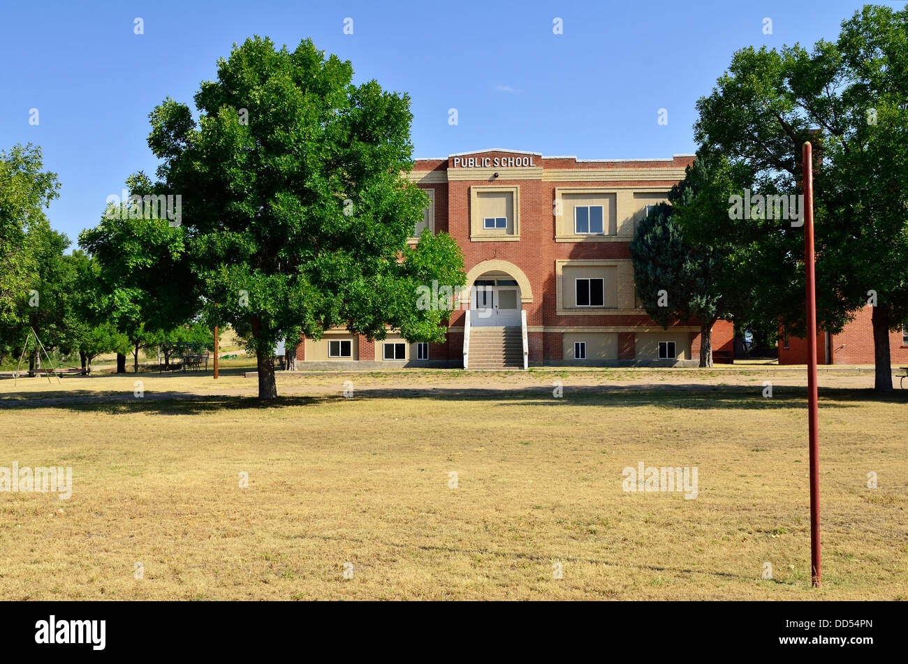 Öffentliche Schule in der kleinen Stadt Sunol, NE; 2012 Stockfoto