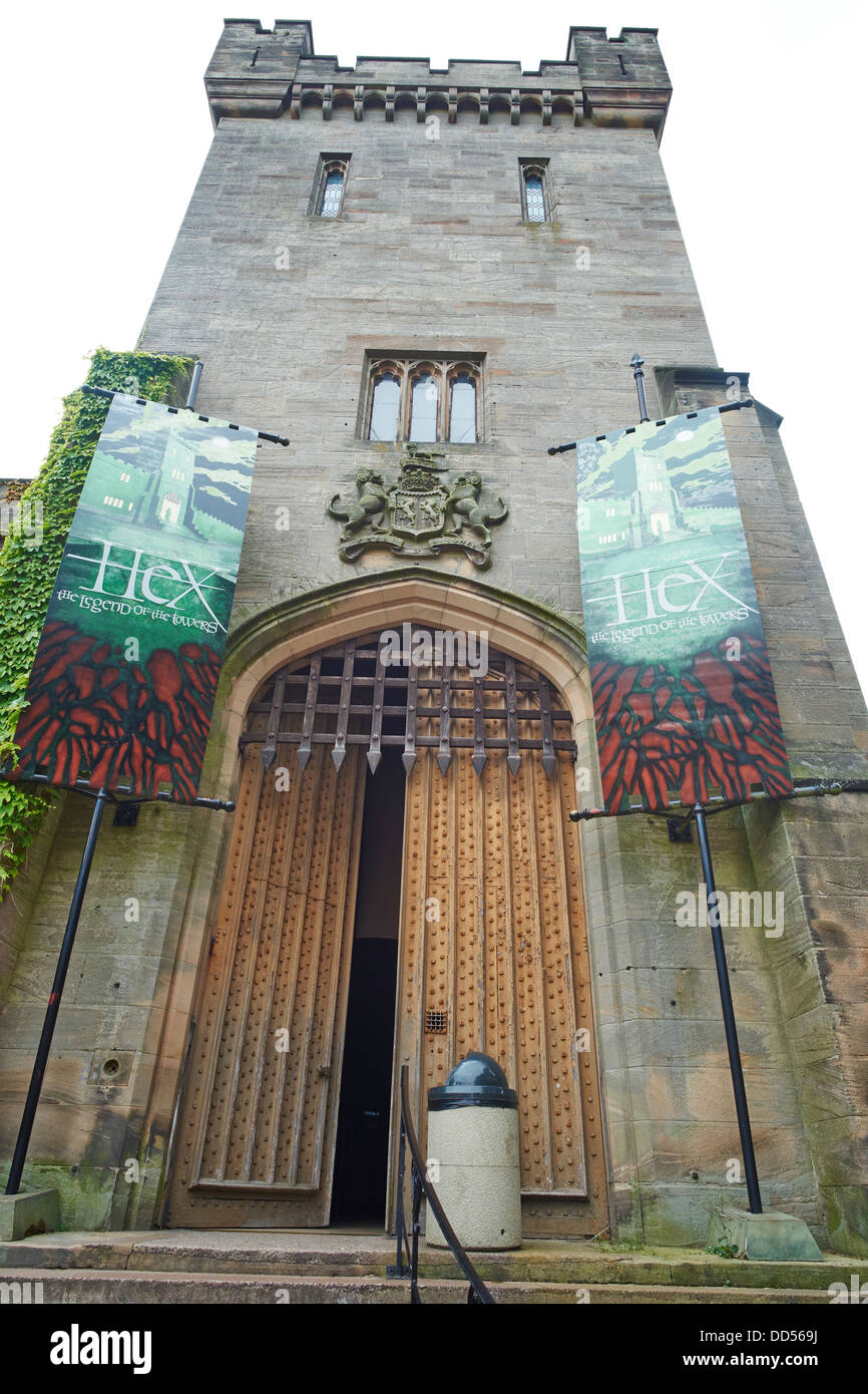 Eingang zum Hex Türme Alton Towers Staffordshire UK Stockfoto