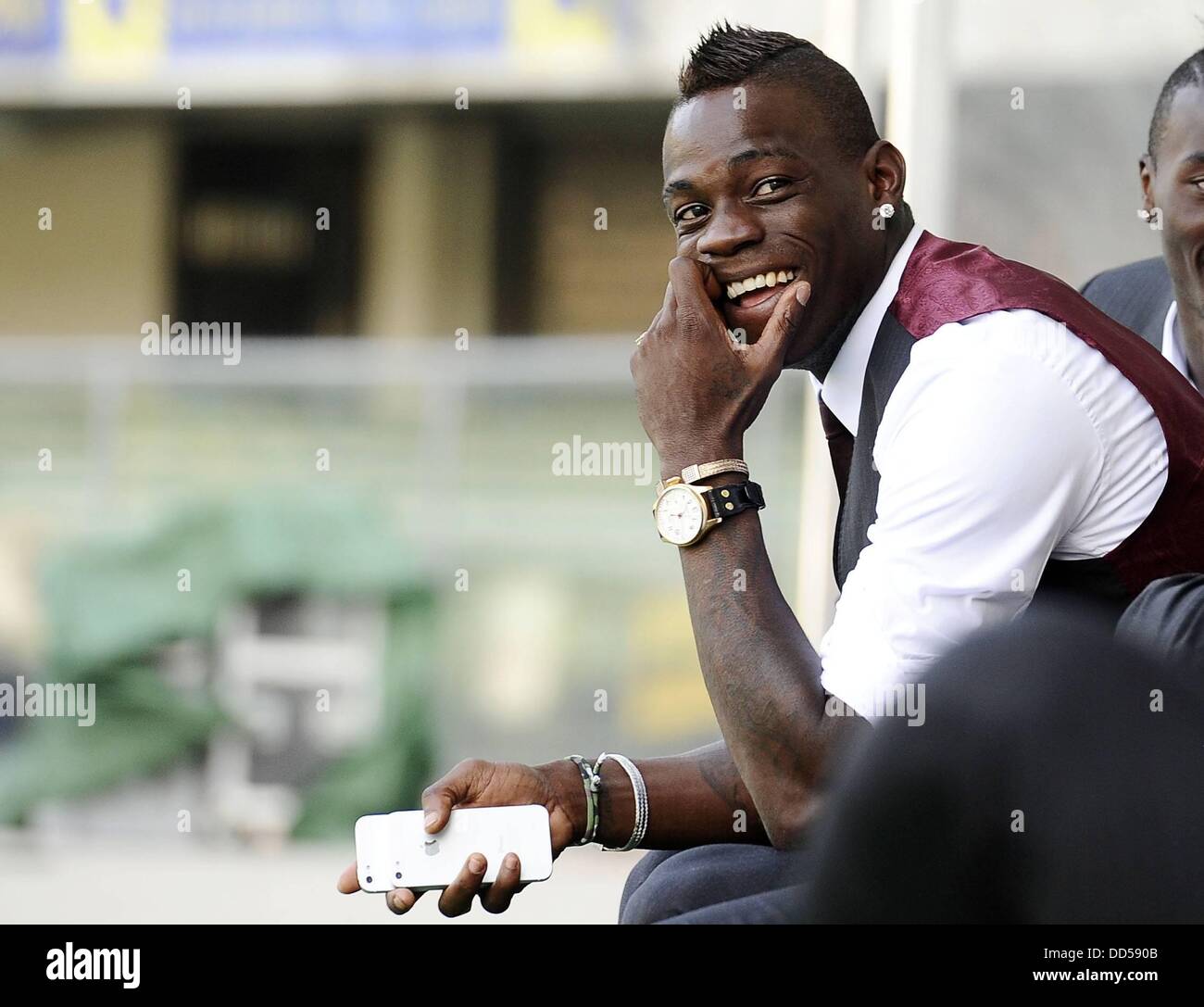 24.08.2013 Verona, Italien. 2013 Albo di Calcio Serie A Verona gegen AC Mailand Foto von Mario Balotelli Stockfoto