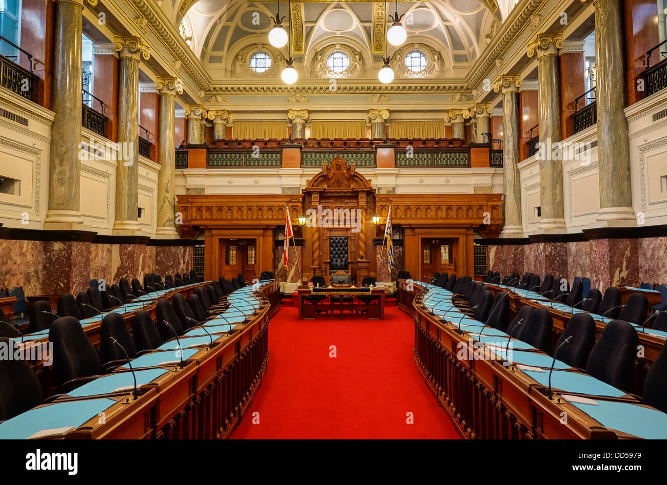 Die British Columbia legislative wo Volksvertreter während der Sitzungen sitzen Stockfoto