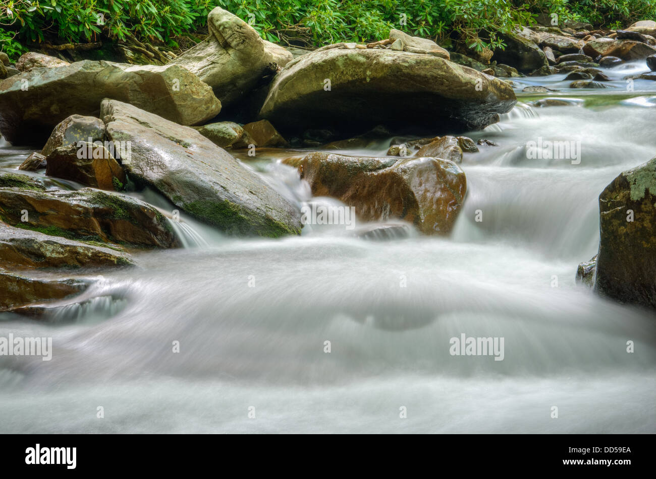 Wasserfälle in Little Pigeon River außerhalb Gatlinburg in den Great Smoky Mountains National Park Stockfoto