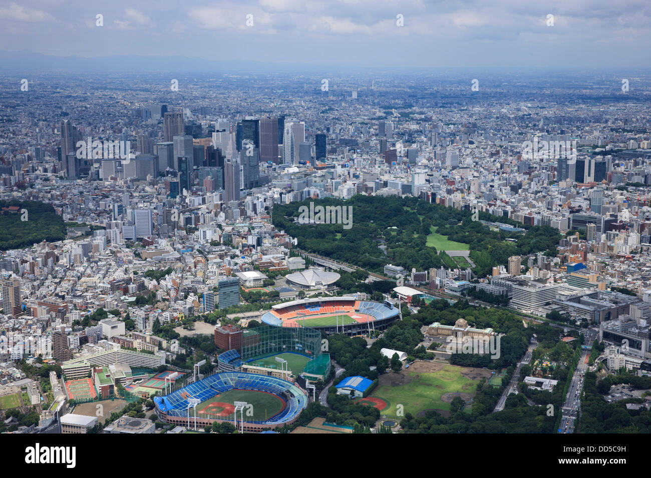 Olympiastadion Tokio: Tokio, Japan: Luftaufnahme des vorgeschlagenen Austragungsort für die Olympischen Sommerspiele 2020. (Foto: AFLO) Stockfoto