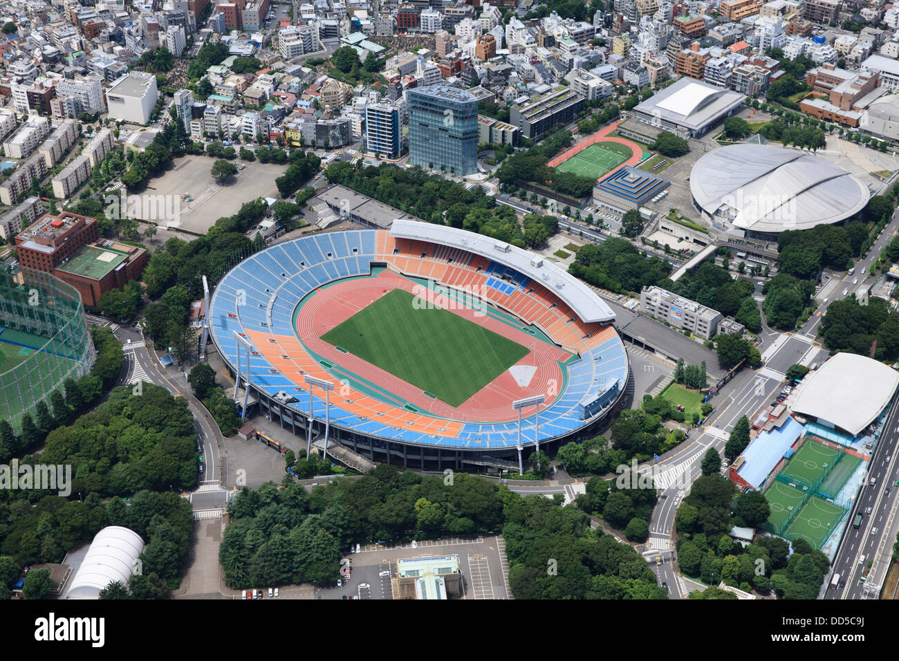 Olympiastadion Tokio: Tokio, Japan: Luftaufnahme des vorgeschlagenen Austragungsort für die Olympischen Sommerspiele 2020. (Foto: AFLO) Stockfoto