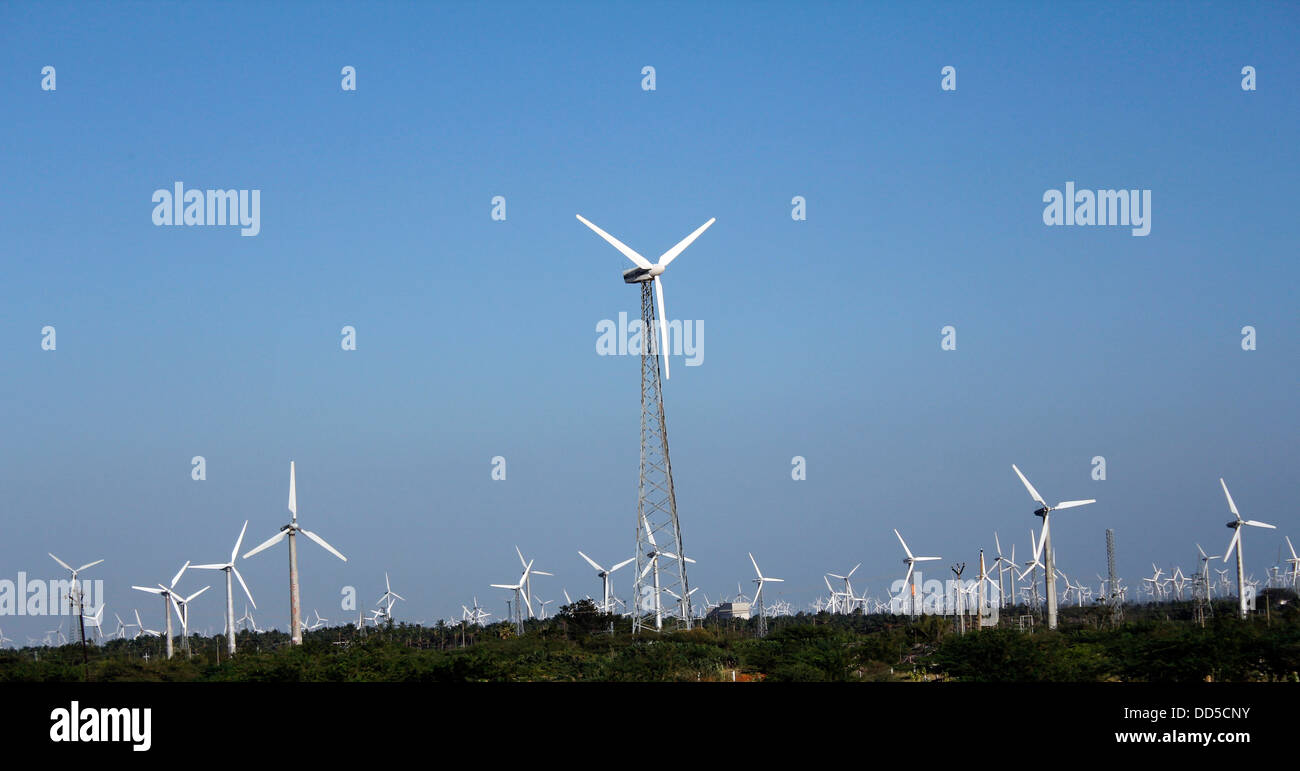 Windpark-Mühle in Nagercoil, Indien Stockfoto
