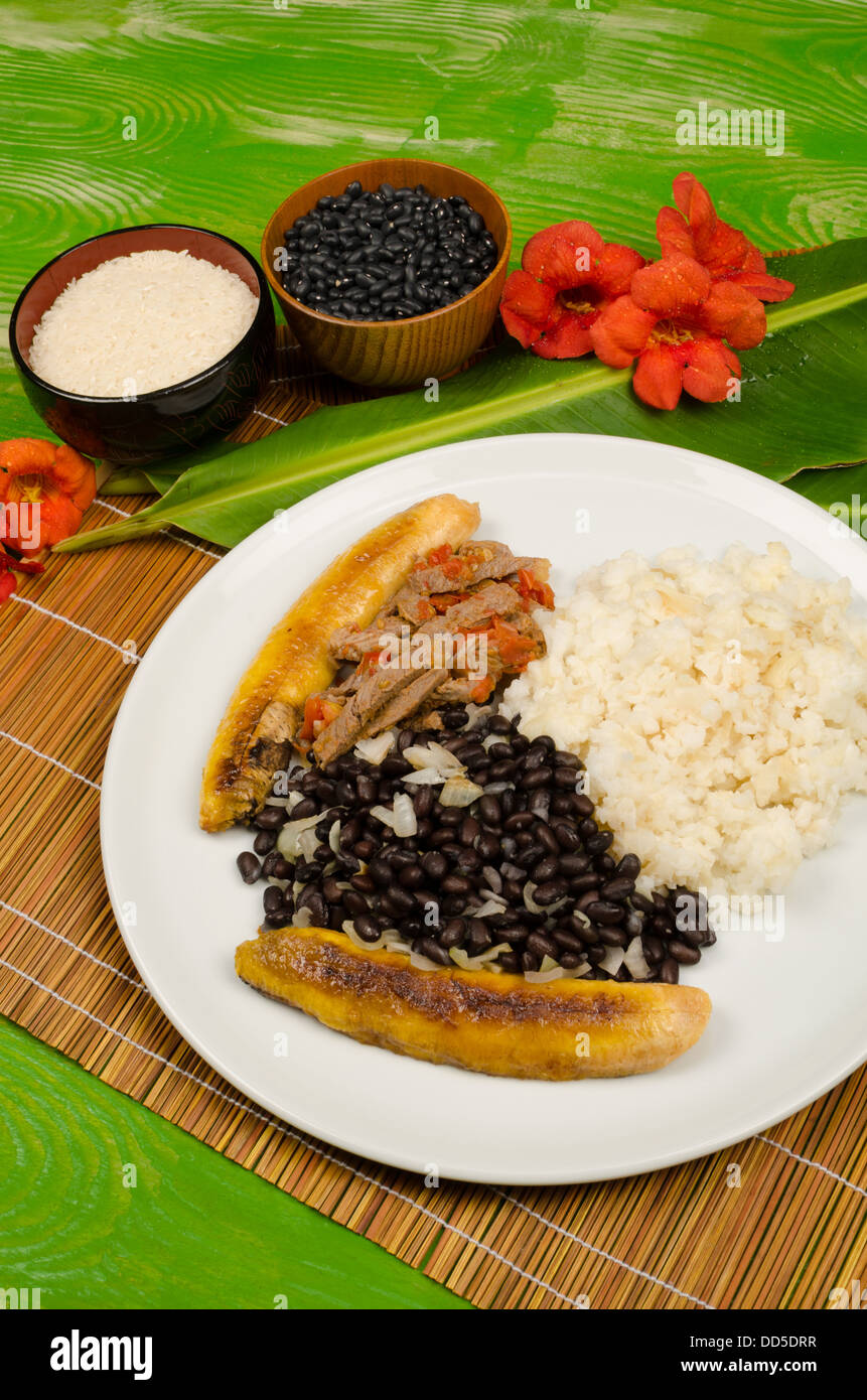 Pabellon Criollo, ein traditionelles Gericht der südamerikanischen Stockfoto